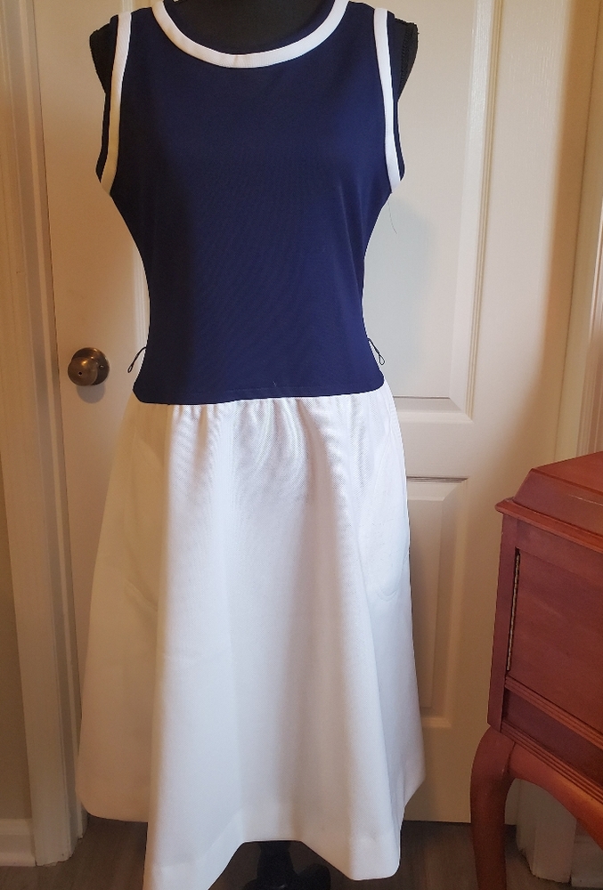 60s SAILOR STYLE POLYESTER DRESS BY DAVID CRYSTAL